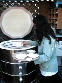 loading the glaze kiln