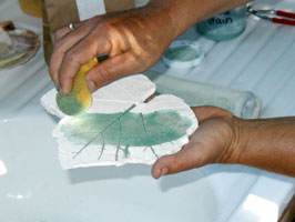 staining a bisque fired piece