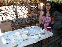 unloading the bisque kiln