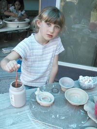 Glazing some bowls